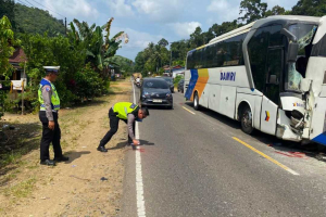 Tabrakan Beruntun Maut di Jalan Raya Tayan Hilir, Sopir Truk Tewas Usai Hantam Dua Bus Damri