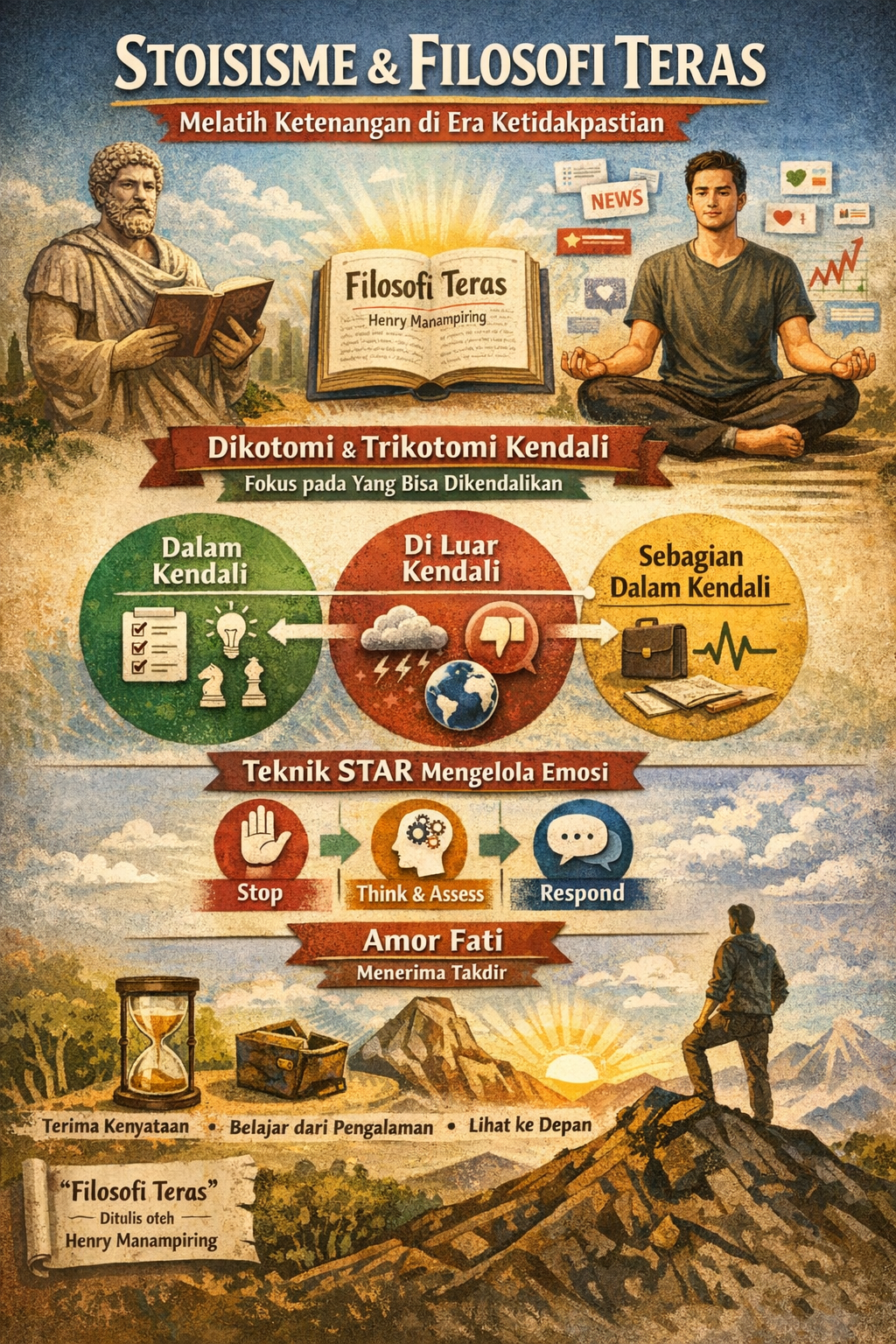 Mengelola Cemas di Era Ketidakpastian: 3 Kunci Ketenangan Hidup lewat Filosofi Teras