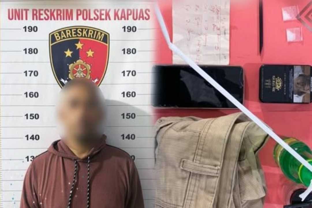 Gerebek Kamar Kos di Jalan Nenas, Polsek Kapuas Ringkus Pria Pemilik Sabu dan Alat Hisap